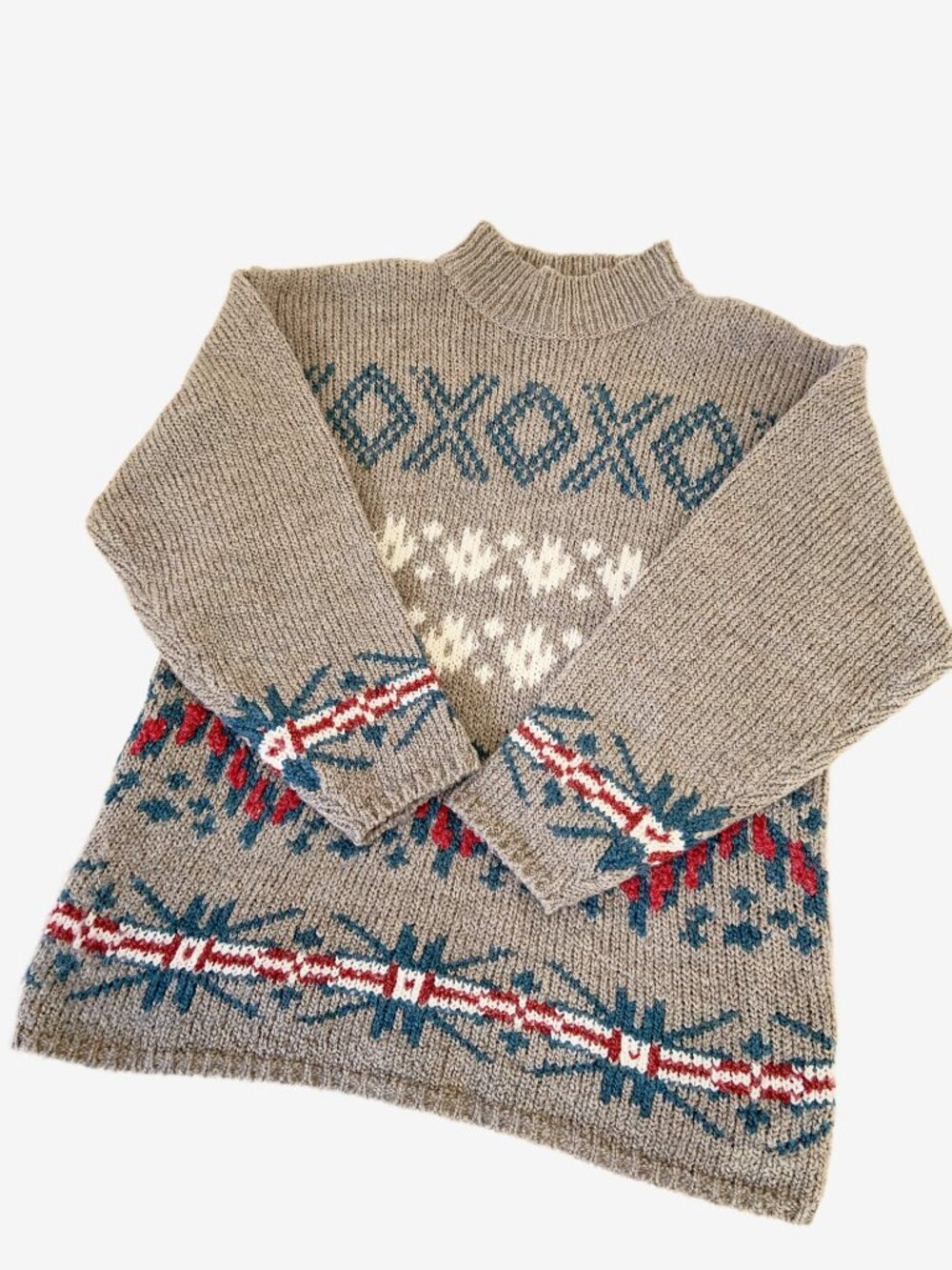Vintage 1990s Cottage Sweater / Made in Hong Kong / size Medium